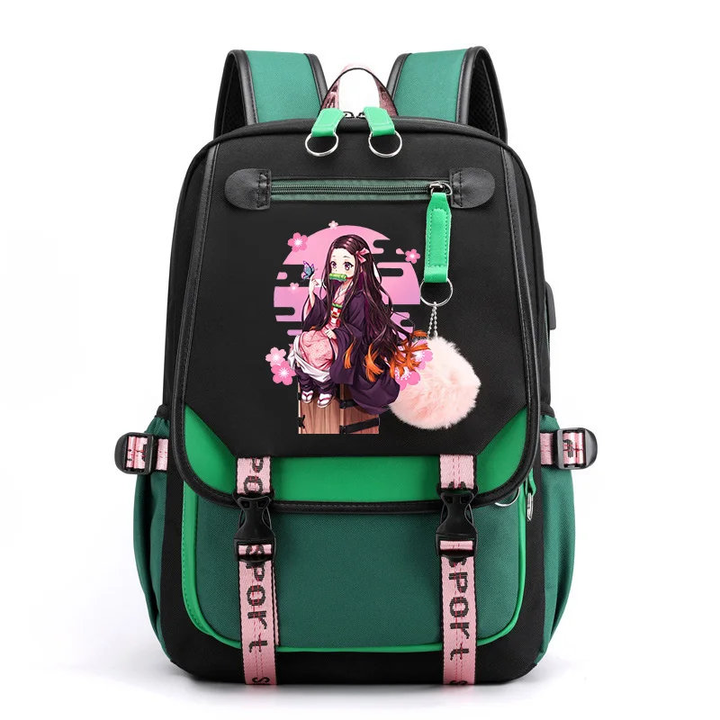 

Anime Demon Slayer Kamado Nezuko Bacpack Travel Rucksack Casual School Bag Student Large Capacity Backpacks Girls boys Bookbag