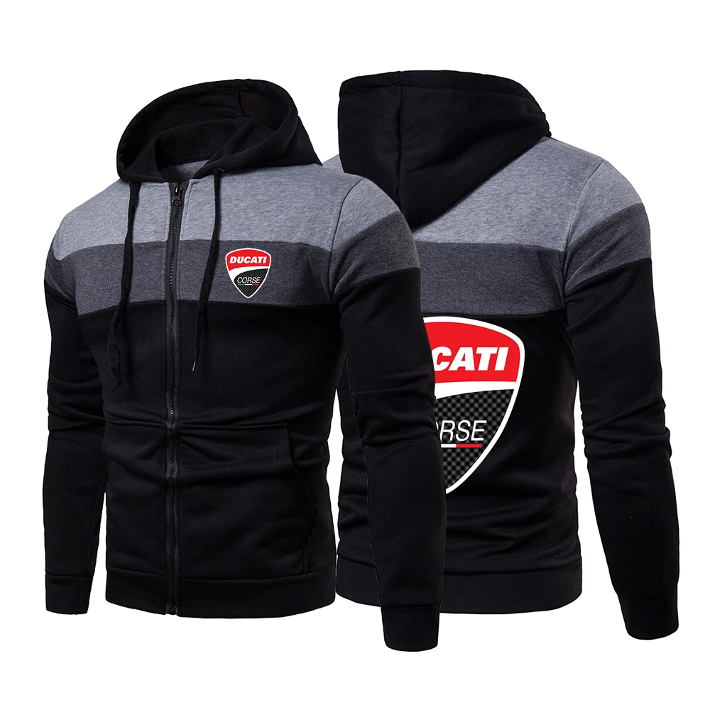 2022 Spring Autumn Men's Classic Ducati Printing Zipper Hooded Motorcycle Sweatshirt High Quality Harajuku Style Splicing Tops
2022 Spring Autumn Men's Classic Ducati Printing Zipper Hooded Motorcycle Sweatshirt High Quality Harajuku Style Splicing Tops