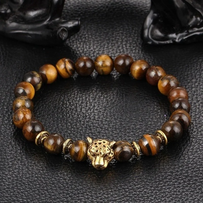 Gold Leopard Head Gold Tiger Eye Bead Buddha Natural Agate Stone Bracelet for Men Fashion Male Punk Jewelry Bracelets & Bangles
Gold Leopard Head Gold Tiger Eye Bead Buddha Natural Agate Stone Bracelet for Men Fashion Male Punk Jewelry Bracelets & Bangles
