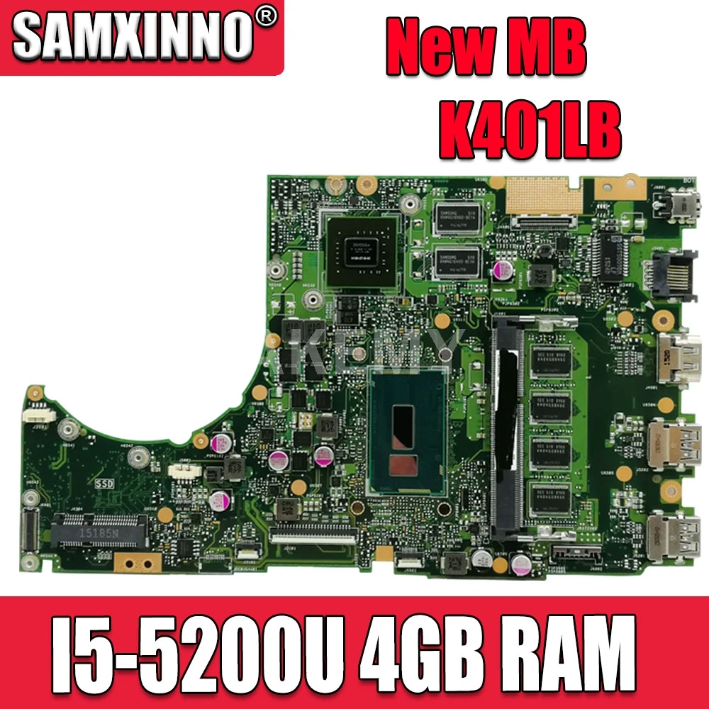 Материнская плата Akemy K401LB для ноутбука ASUS K401L K401LB K401LX, материнская плата для ноутбука, протестированная материнская плата OK GT940M/2G I5-5200U 4 Гб ОЗ...
Материнская плата Akemy K401LB для ноутбука ASUS K401L K401LB K401LX, материнская плата для ноутбука, протестированная материнская плата OK GT940M/2G I5-5200U 4 Гб ОЗ...