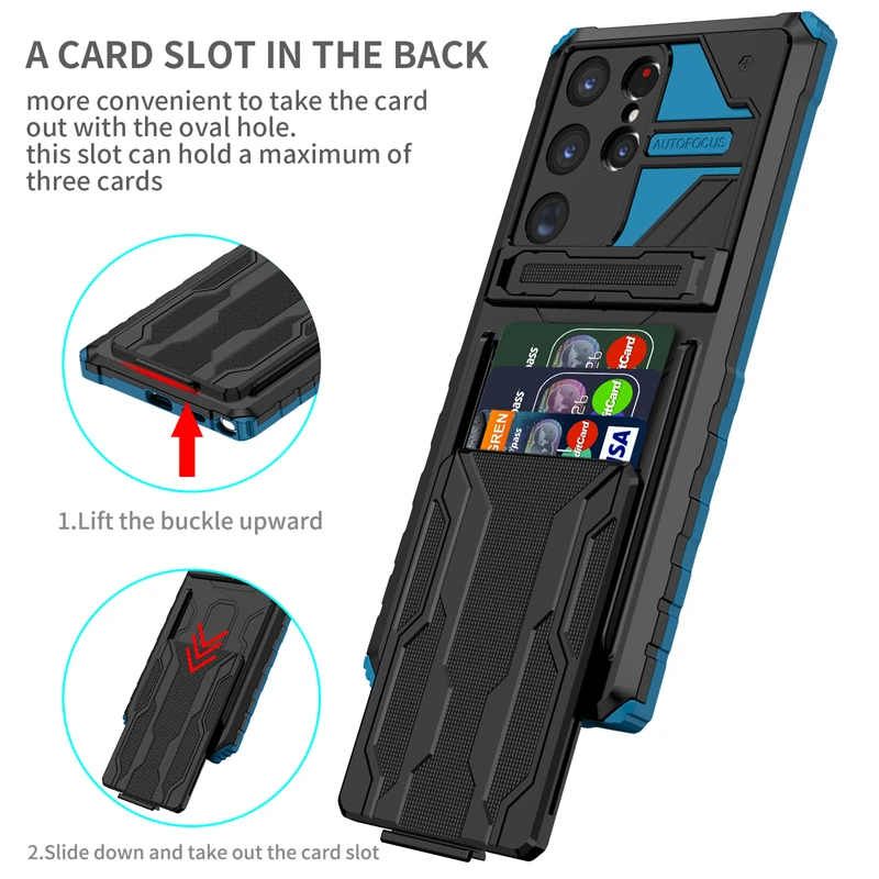 For Samsung Galaxy S23 Ultra 5G Case Armor Shockproof Card Slot Stand Phone Case For Samsung S23 + Plus S 23 Ultra Back Cover
For Samsung Galaxy S23 Ultra 5G Case Armor Shockproof Card Slot Stand Phone Case For Samsung S23 + Plus S 23 Ultra Back Cover