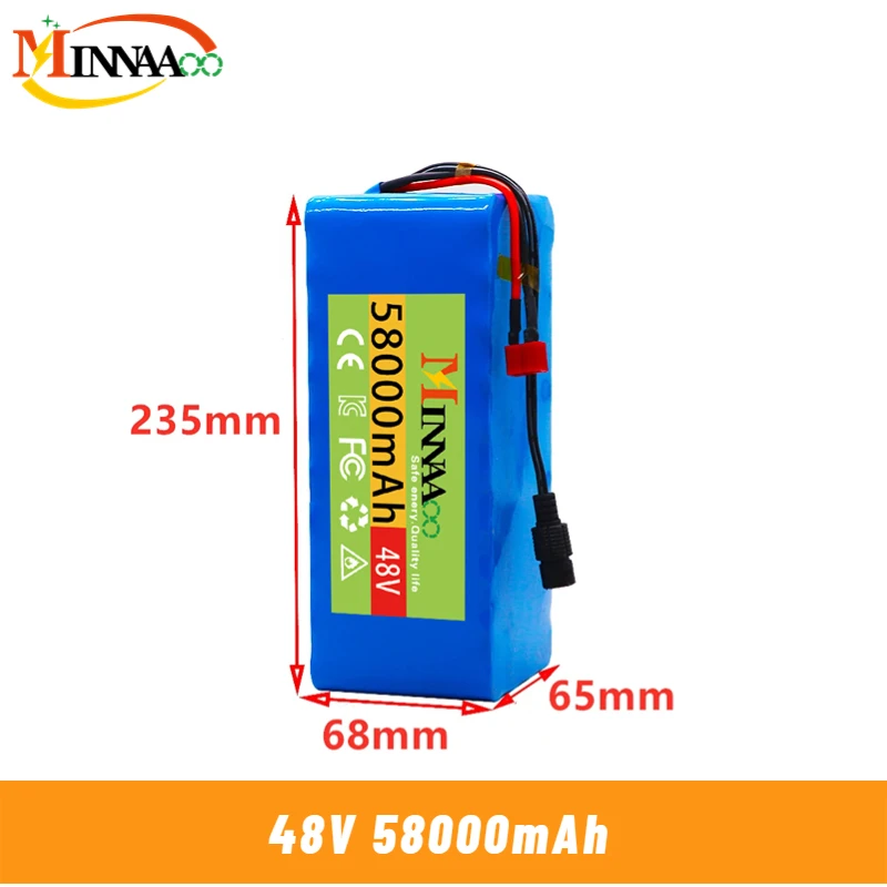 

New Original Upgraded 48V 100Ah 13S3P XT60 18650 Li-ion Battery Pack For 48V E-bike Electric bicycle Scooter with BMS Charger