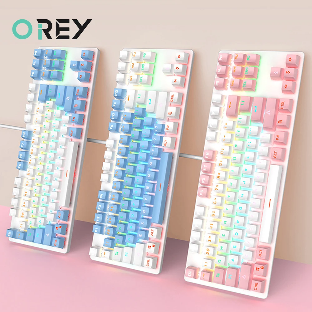 USB Wired Keyboard Blue Switch 87 keys Mechanical Keyboard With Backlit For Girl PC Gamer Computer Laptop Office Gaming Keyboard
USB Wired Keyboard Blue Switch 87 keys Mechanical Keyboard With Backlit For Girl PC Gamer Computer Laptop Office Gaming Keyboard