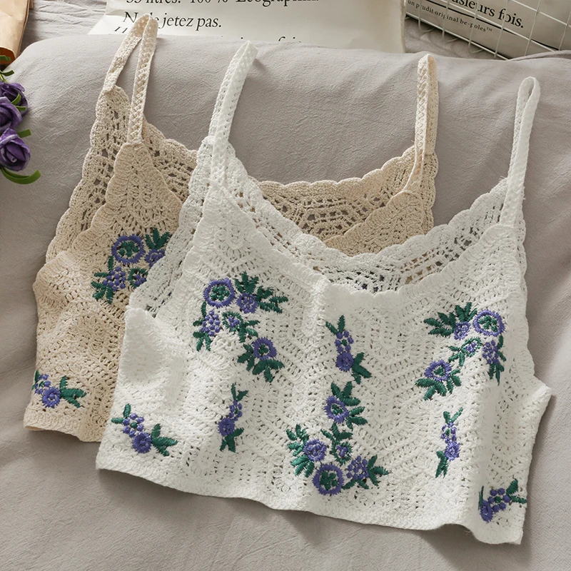 Harajuku Y2K Knitted Crop Tops Spaghetti Strap Tank Top Flower Embroidered Camis Hollow Perspective Slim Fit Camisole Sleeveless
Harajuku Y2K Knitted Crop Tops Spaghetti Strap Tank Top Flower Embroidered Camis Hollow Perspective Slim Fit Camisole Sleeveless