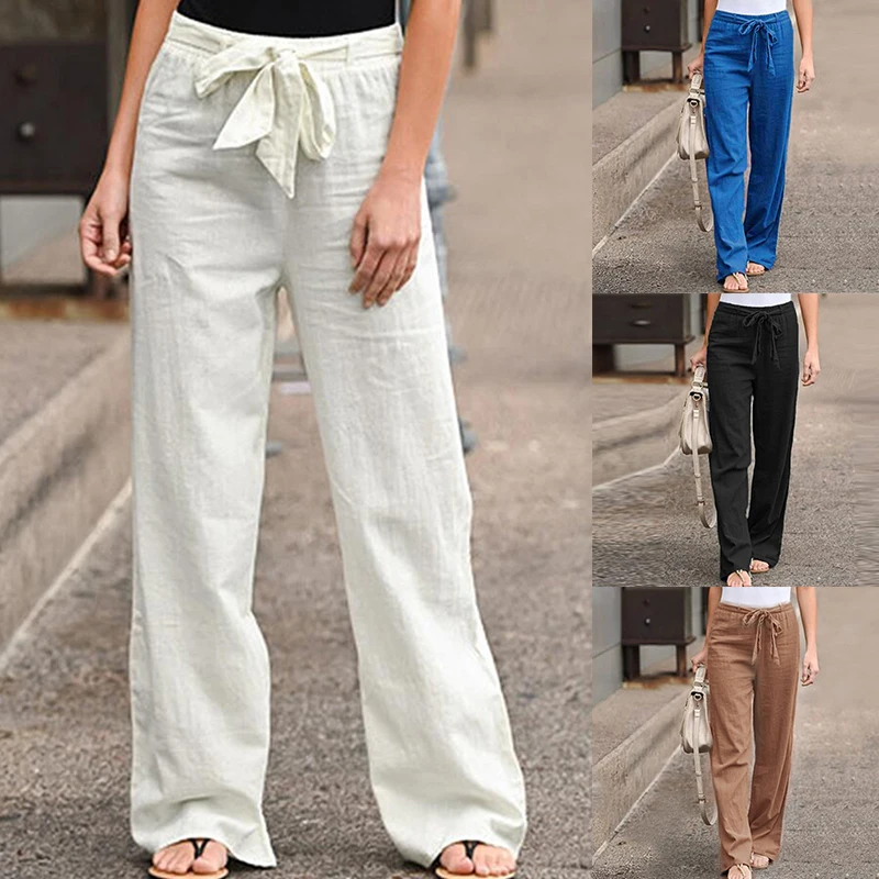 Women Linen Cotton Pants Straight Trousers Spring Loose Long Pants Solid Elastic Waist Casual Sports
Women Linen Cotton Pants Straight Trousers Spring Loose Long Pants Solid Elastic Waist Casual Sports