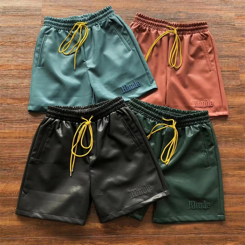 New Leather Rhude Shorts Men Women 1:1 Top Quality Embroidered Logo Drawstring Elastic Waist Breeches y2k
New Leather Rhude Shorts Men Women 1:1 Top Quality Embroidered Logo Drawstring Elastic Waist Breeches y2k