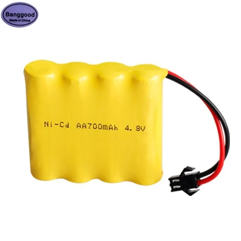 

New 4.8V 700mAh 4x AA NI-CD NiCD RC Rechargeable Battery Pack for Helicopter Robot Car Toys with SM Connect Plug