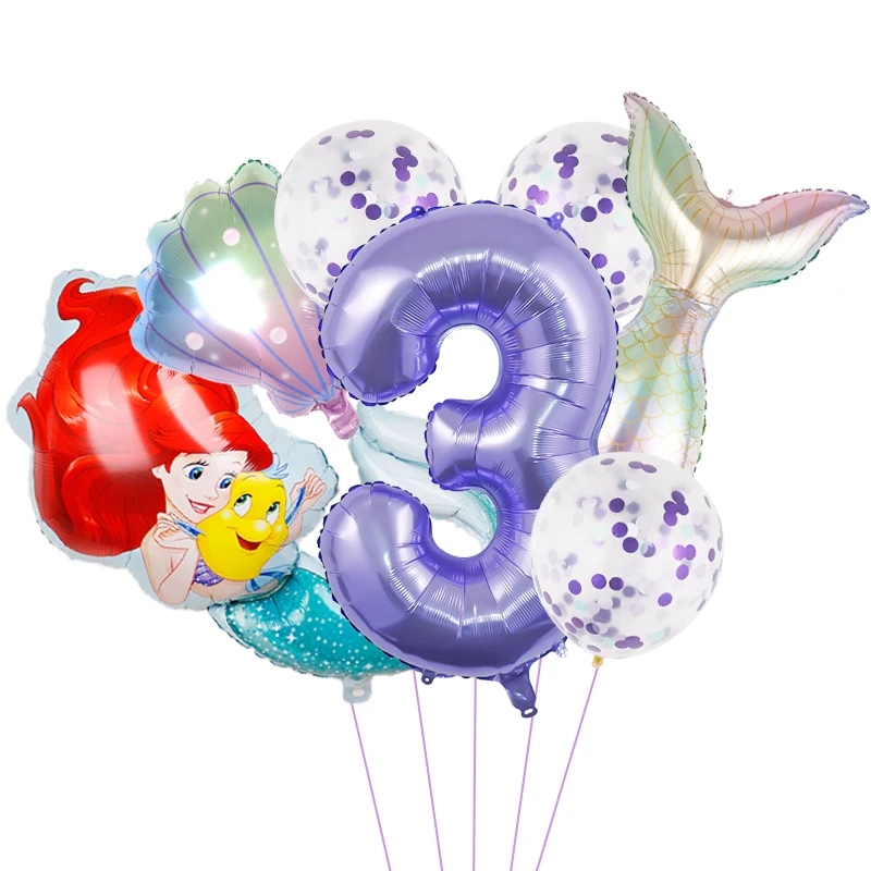 7pcs Mermaid Ariel Cartoon Balloons Princess Foil Balloon 32Inch Number baby Girl Purple Globos Birthday Party Decor Kids Toys
7pcs Mermaid Ariel Cartoon Balloons Princess Foil Balloon 32Inch Number baby Girl Purple Globos Birthday Party Decor Kids Toys