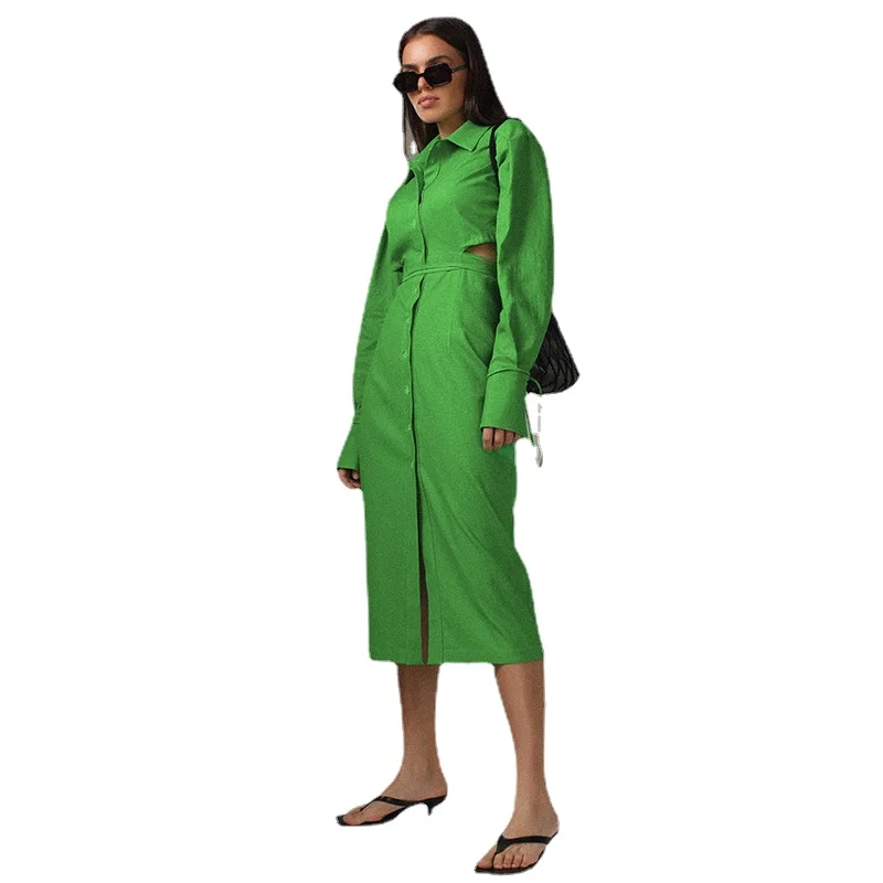 Dresses for Women Spring Autumn Clothes Long Sleeve Turn-Down Collar Bodycon Dress Sexy Lace Up Solid Color Dresses Rope Mujer
Dresses for Women Spring Autumn Clothes Long Sleeve Turn-Down Collar Bodycon Dress Sexy Lace Up Solid Color Dresses Rope Mujer