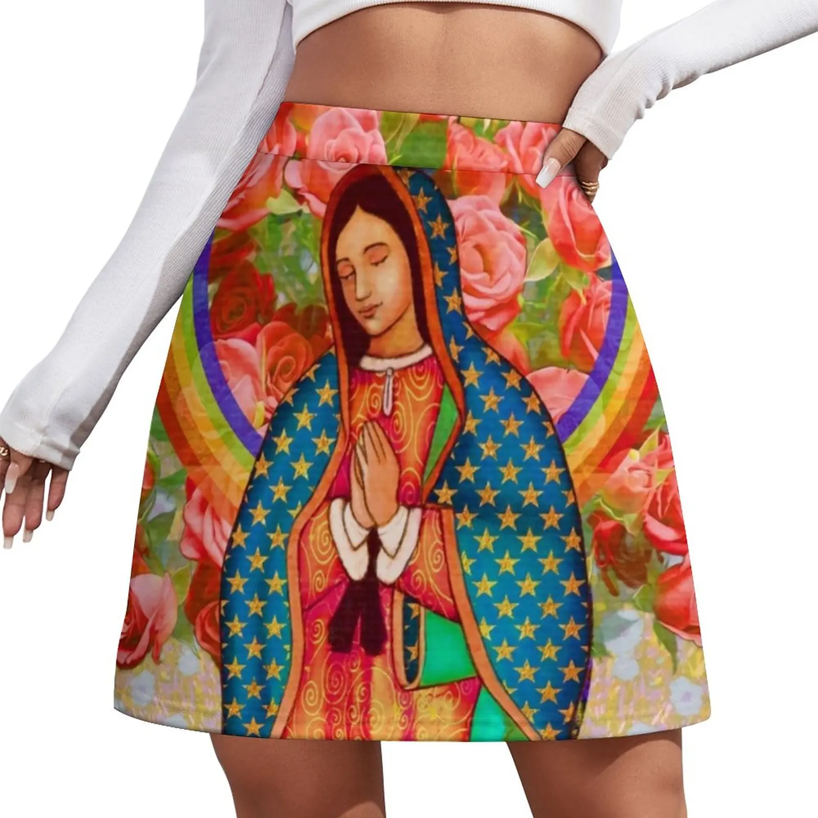 Virgin Mary Skirt Womens Rainbow Guadalupe Kawaii Mini Skirts High-waisted Print Street Wear Casual Skirt 2XL 3XL 4XL
Virgin Mary Skirt Womens Rainbow Guadalupe Kawaii Mini Skirts High-waisted Print Street Wear Casual Skirt 2XL 3XL 4XL