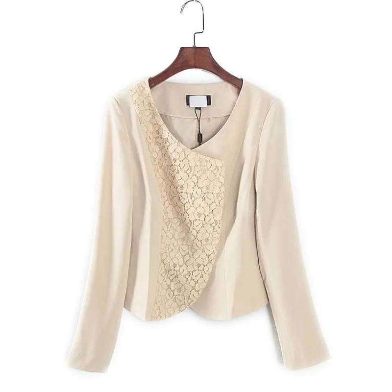 Lace stitching slim solid color jacket sweet lady fashion all-match casual short ladies jacket 2022 autumn new
Lace stitching slim solid color jacket sweet lady fashion all-match casual short ladies jacket 2022 autumn new