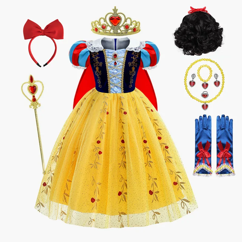Princess Snow White Dress for Girl Kids Costume with Cloak Halloween Lace Ball Gown Children Party Birthday Cosplay Dress 2-10Y
Princess Snow White Dress for Girl Kids Costume with Cloak Halloween Lace Ball Gown Children Party Birthday Cosplay Dress 2-10Y