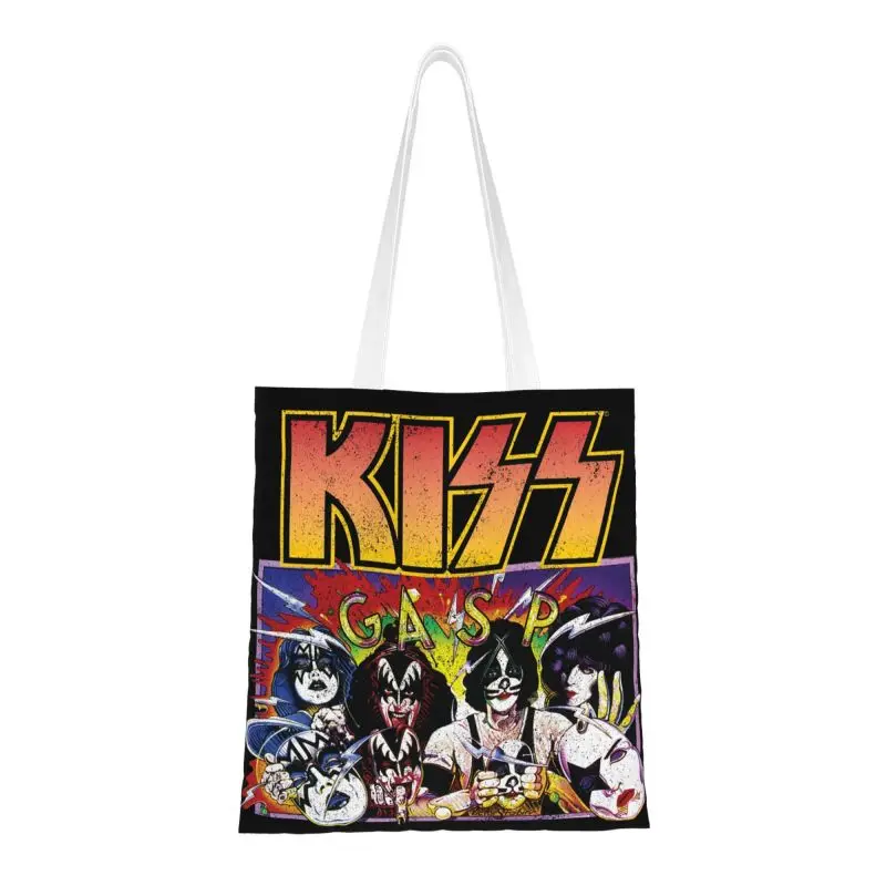 Reusable Heavy Metal Music Kiss Shopping Bag Women Canvas Shoulder Tote Bag Durable Rock Band Groceries Shopper Bags
Reusable Heavy Metal Music Kiss Shopping Bag Women Canvas Shoulder Tote Bag Durable Rock Band Groceries Shopper Bags