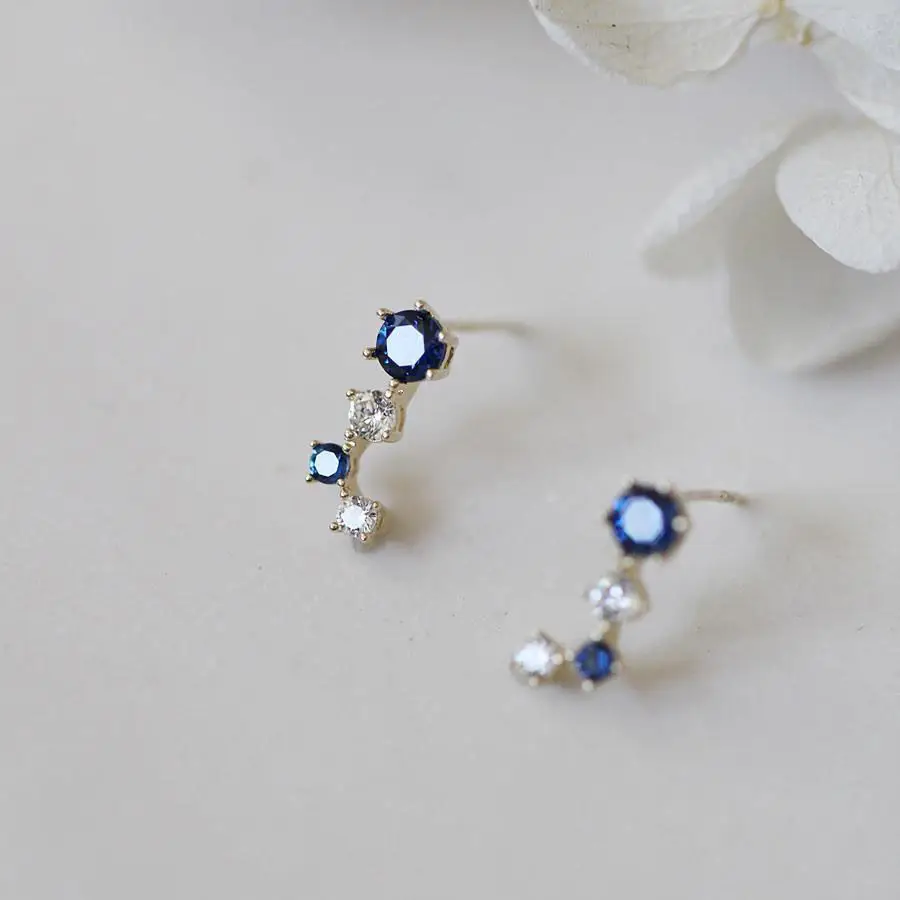 S925 Sterling Silver Earrings Mysterious Dark Blue Size Zircon Earrings Exquisite Small Temperament Retro Personality
S925 Sterling Silver Earrings Mysterious Dark Blue Size Zircon Earrings Exquisite Small Temperament Retro Personality