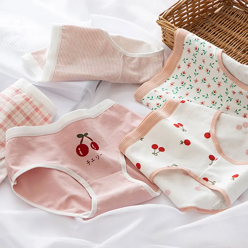 Cotton panties briefs shorts women pants Sweet pink cherry blossoms mid-rise waist panties girl students Women's Intimate
Cotton panties briefs shorts women pants Sweet pink cherry blossoms mid-rise waist panties girl students Women's Intimate