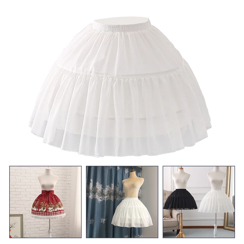 

Petticoat Skirts Tutu Crinoline Underskirt Adjustable Lolita Dress Layered Puff Skirt Tutu Skirt Bubble Skirt ( White )