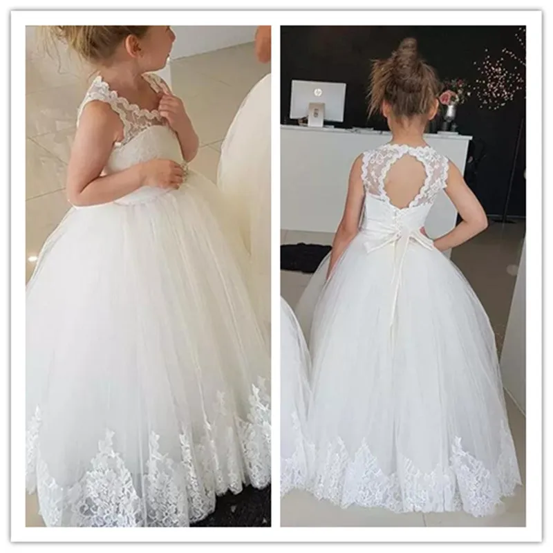 Simple Tulle Lace Flower girl Dress for Wedding Appliques Custom Made First Communion Gowns Puffy Girls Birthday Party Gowns
Simple Tulle Lace Flower girl Dress for Wedding Appliques Custom Made First Communion Gowns Puffy Girls Birthday Party Gowns