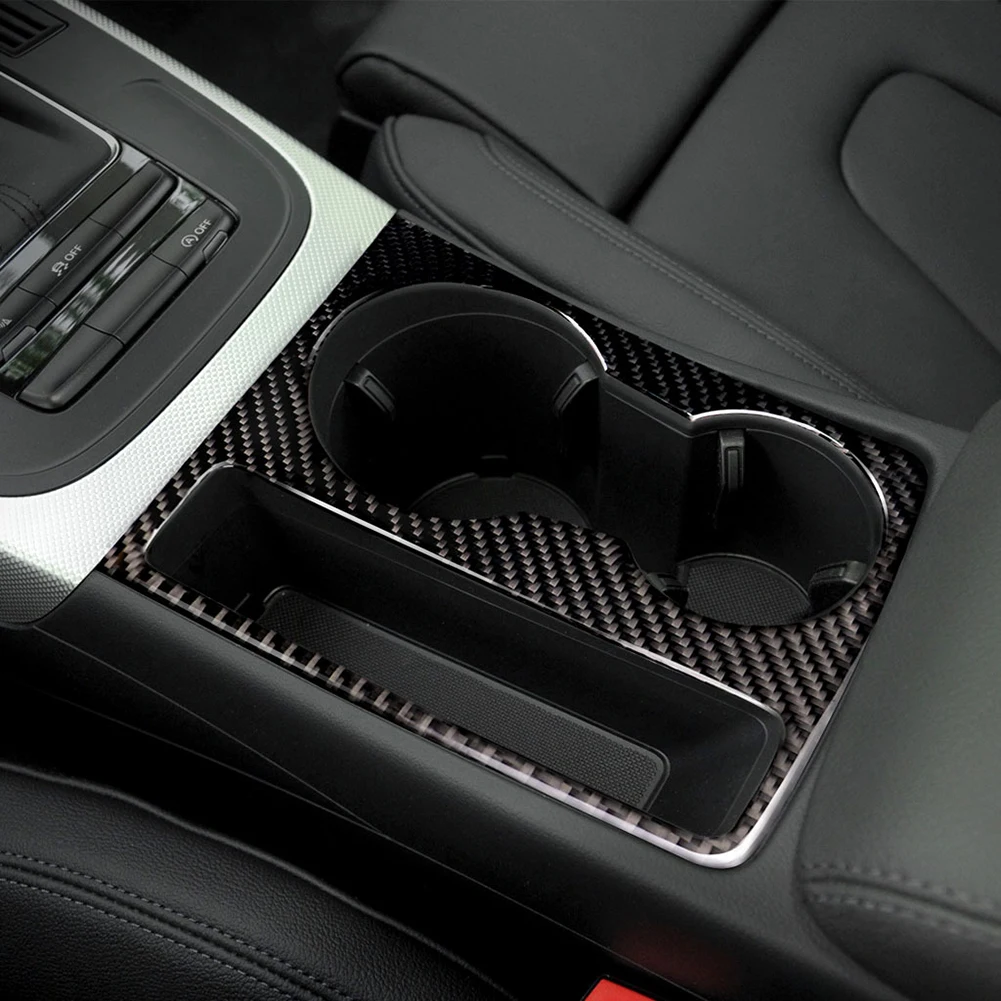 

Cubierta de Portavasos para Coche Audi, Ajuste de Panel, Marco de Fibra de Carbono, Adhesivo Decorativo, Interior de Vehículo, H