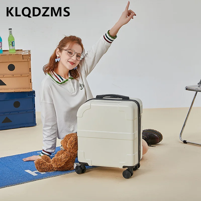 

KLQDZMS 18"20" Inch High-quality Suitcase Lightweight Trolley Bag Ladies Rolling Boarding Password Case Men Small Hand Luggage