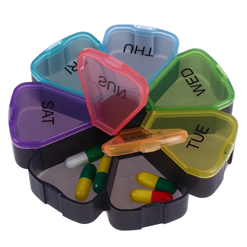 7 Days Petal Shape Medicine Pill Box Mini Round Portable Travel Storage Vitamin Box Sort Tablet Holder Organizer Container Cases
7 Days Petal Shape Medicine Pill Box Mini Round Portable Travel Storage Vitamin Box Sort Tablet Holder Organizer Container Cases