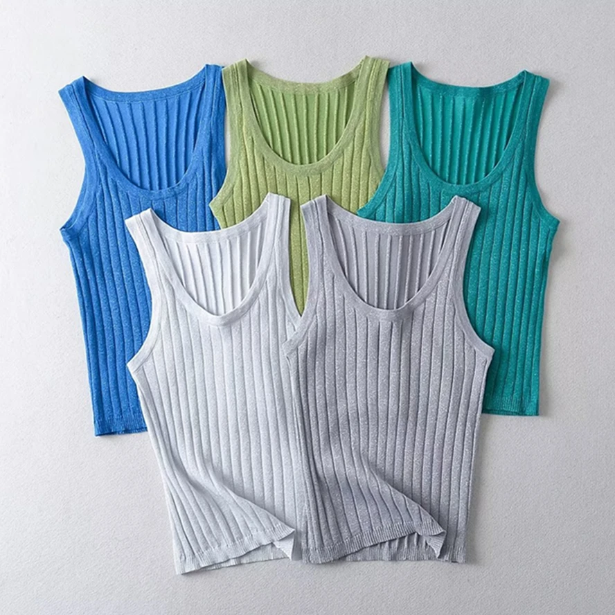 Maxdutti Fashion Tshirts Women Multicolor Summer Casual Shiny Silk Knit Camisole Tank Top
Maxdutti Fashion Tshirts Women Multicolor Summer Casual Shiny Silk Knit Camisole Tank Top