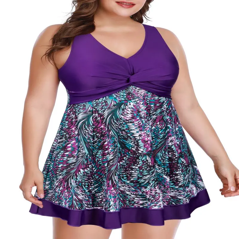 HMCN Plus Size Swim Dress for Women Skirted One-Piece Swimsuit 
HMCN Plus Size Swim Dress for Women Skirted One-Piece Swimsuit