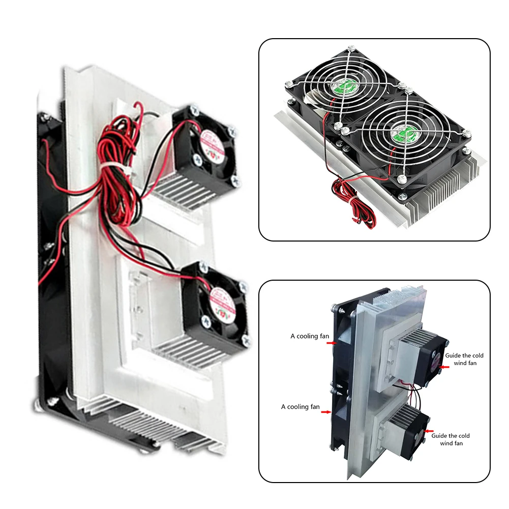Semiconductor Refrigeration System Kit Double Fan Dissipate Heat Dual Core Single Cooler DIY Refrigerator Air Conditioner Set
Semiconductor Refrigeration System Kit Double Fan Dissipate Heat Dual Core Single Cooler DIY Refrigerator Air Conditioner Set