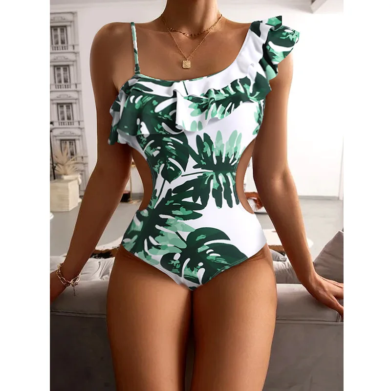 Summer new print ruffled one-piece swimsuit women's sexy high waist backless slim hot spring vacation bikini
Summer new print ruffled one-piece swimsuit women's sexy high waist backless slim hot spring vacation bikini