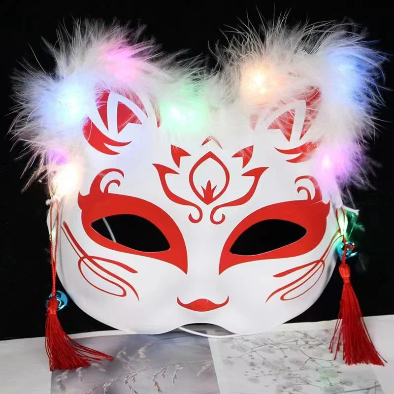 Japanese Anime Mask Half Face Hand-painted Luminous Fox Mask Anime Demon Slayer Masquerade Halloween Festival Party Cosplay Prop
Japanese Anime Mask Half Face Hand-painted Luminous Fox Mask Anime Demon Slayer Masquerade Halloween Festival Party Cosplay Prop