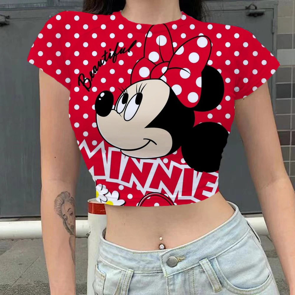 Женский укороченный топ с принтом Минни и Микки Маус
Женский укороченный топ с принтом Минни и Микки Маус