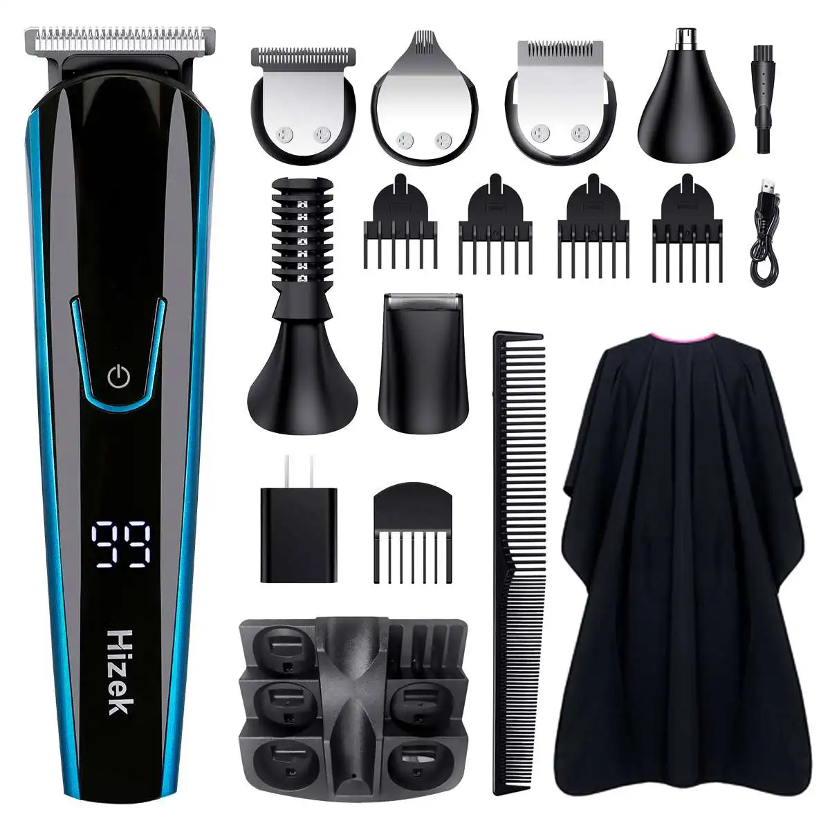 14 in 1 Mens Beard Trimmer Kit Hair Clipper Nose Body Shaver Cordless Grooming Men Gift Waterproof LED Display USB Rechargeable
14 in 1 Mens Beard Trimmer Kit Hair Clipper Nose Body Shaver Cordless Grooming Men Gift Waterproof LED Display USB Rechargeable