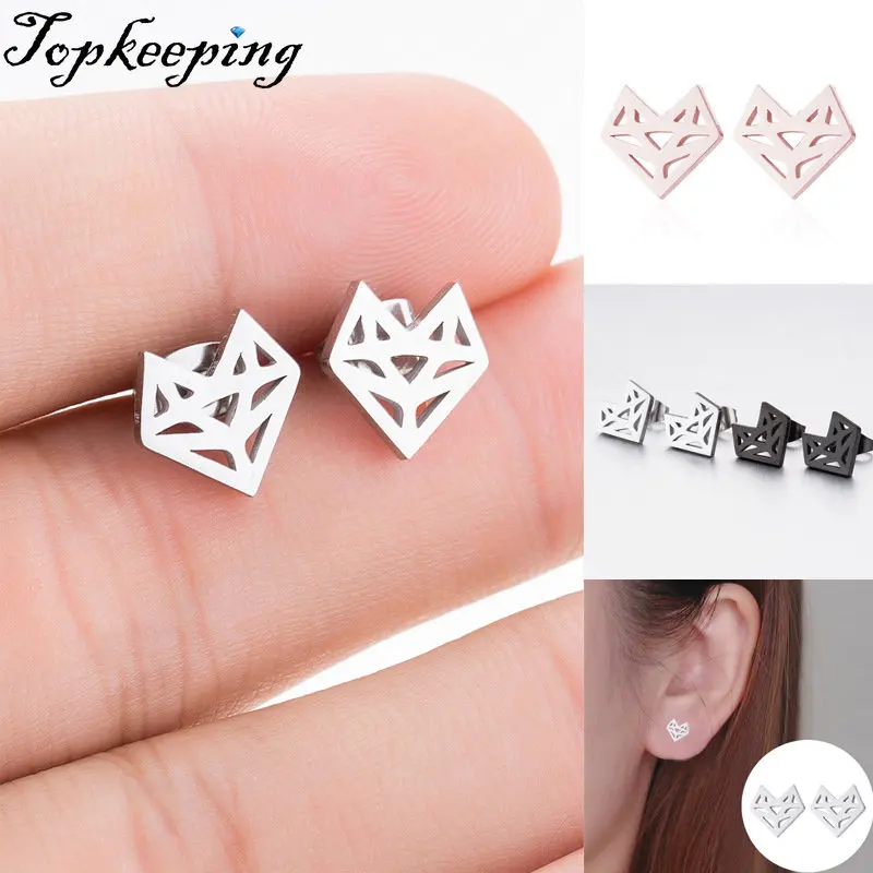 Diamond Cat Stainless Steel Earrings For Women Fashion Hollow Ear Piercing Jewelry Wedding Studs Pendientes 1Pair
Diamond Cat Stainless Steel Earrings For Women Fashion Hollow Ear Piercing Jewelry Wedding Studs Pendientes 1Pair