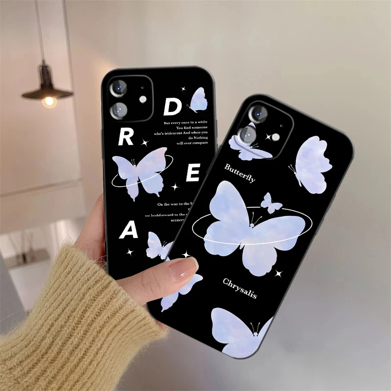 Luxury Butterfly Phone Case For iPhone 11 12 Mini 13 Pro MAX X XR XS 8 7 Plus SE 2020 6 6s Liquid Silicon Funda Black Back 
Luxury Butterfly Phone Case For iPhone 11 12 Mini 13 Pro MAX X XR XS 8 7 Plus SE 2020 6 6s Liquid Silicon Funda Black Back