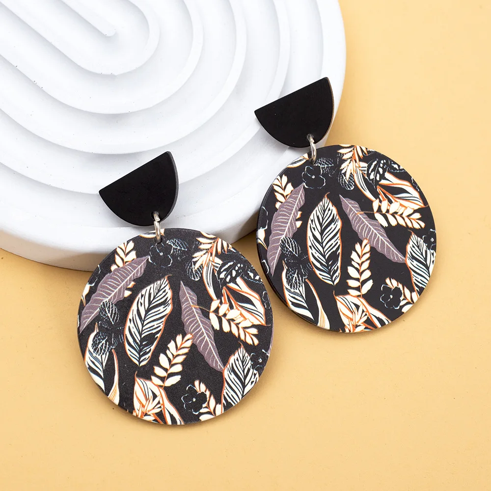 Women's Leaf Earrings Round Vintage Acrylic Style Color Matching Earring Pendant Fashionable for Women's Gifts
Women's Leaf Earrings Round Vintage Acrylic Style Color Matching Earring Pendant Fashionable for Women's Gifts
