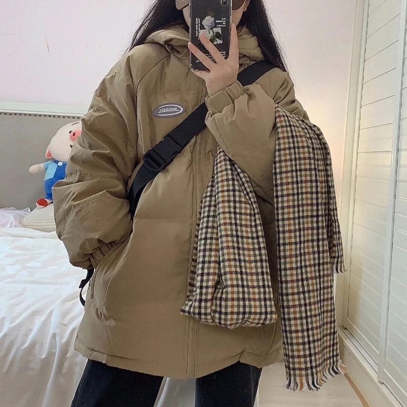 Rimocy Korean Thick Down Cotton Padded Jacket Women Fashion Winter Loose Hooded Parka Woman Long Sleeve Thicken Warm Overcoat
Rimocy Korean Thick Down Cotton Padded Jacket Women Fashion Winter Loose Hooded Parka Woman Long Sleeve Thicken Warm Overcoat