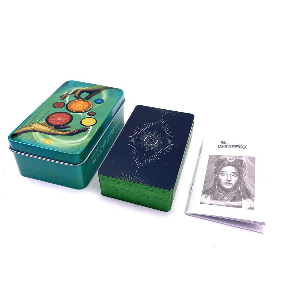 Iron Box English Tarot Cards Paper Manual Mystical Affectional Divination Advanced Gold Plating Process
Iron Box English Tarot Cards Paper Manual Mystical Affectional Divination Advanced Gold Plating Process