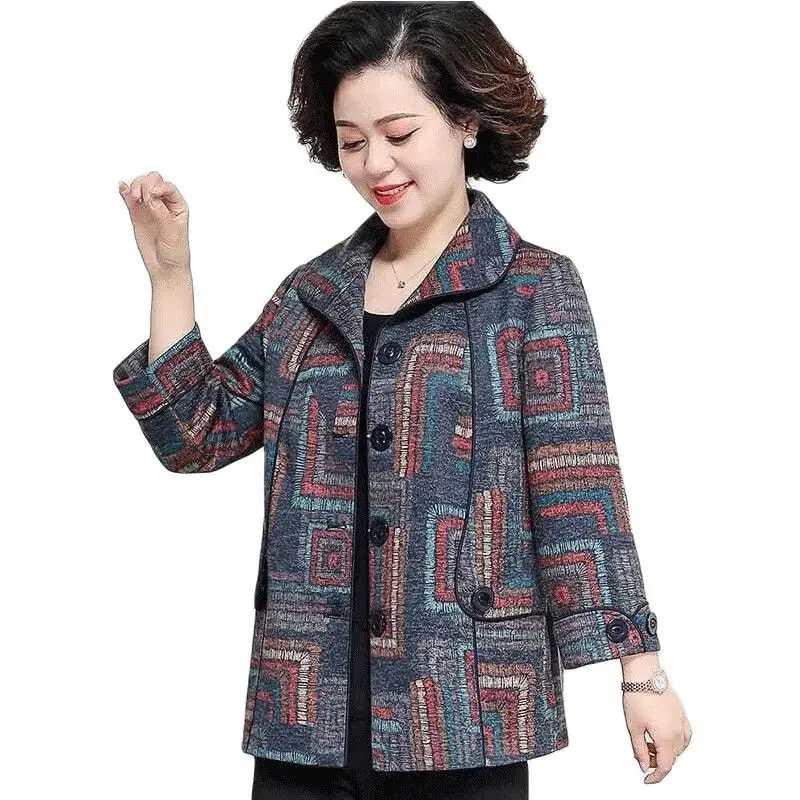 Middle-Aged Elderly Women's Coat High Quality Printed Jacket New 2022 Spring Autumn Coats Tops Loose Casual Outerwear Female 4XL
Middle-Aged Elderly Women's Coat High Quality Printed Jacket New 2022 Spring Autumn Coats Tops Loose Casual Outerwear Female 4XL