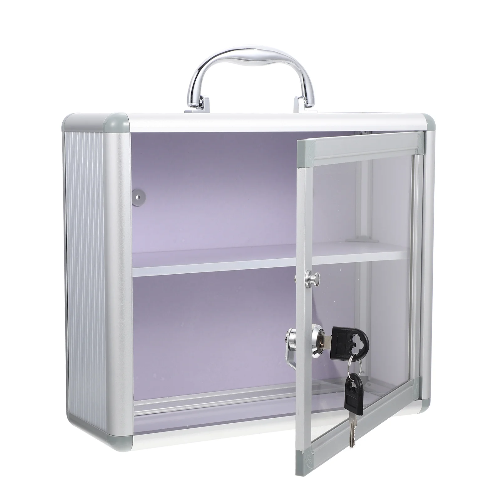 Clear Container Multi-Layer Medicine Box Lock 29.5X26X11CM Household Case Silver Acrylic Wall Hanging Locking Visible Office
Clear Container Multi-Layer Medicine Box Lock 29.5X26X11CM Household Case Silver Acrylic Wall Hanging Locking Visible Office