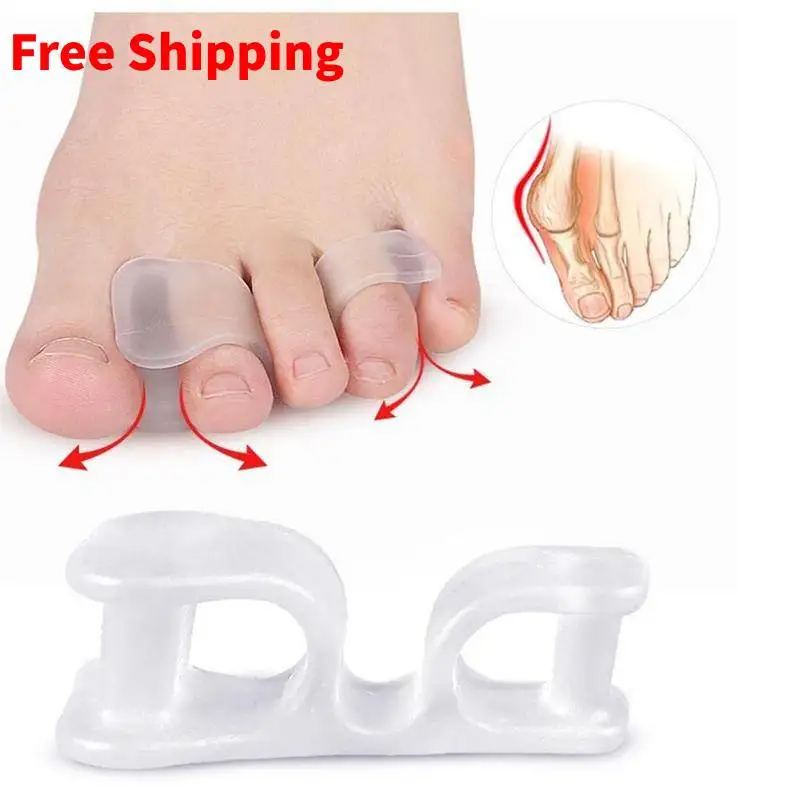 

2pcs Toe Separator Hallux Valgus Bunion Corrector Hammer Toe Straightener Foot Pain Relief Orthopedic Pedicure Tools Foot Care