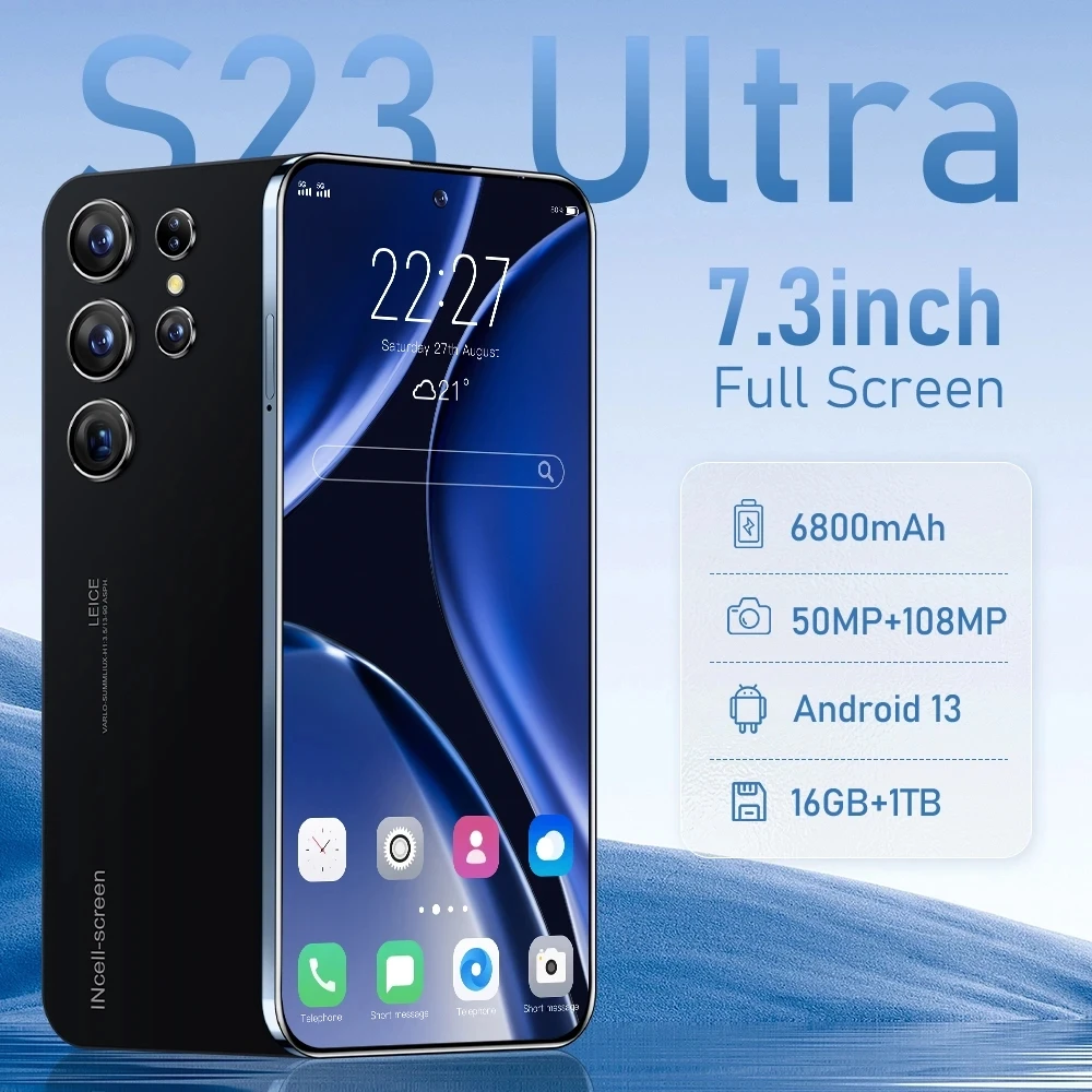Новый смартфон S23 с HD-экраном 6,8 дюйма, оригинальный телефон 16 ГБ + 1 ТБ, телефон с двумя Sim-картами, Android, разблокированный, 72 МП, 6800 мАч
Новый смартфон S23 с HD-экраном 6,8 дюйма, оригинальный телефон 16 ГБ + 1 ТБ, телефон с двумя Sim-картами, Android, разблокированный, 72 МП, 6800 мАч