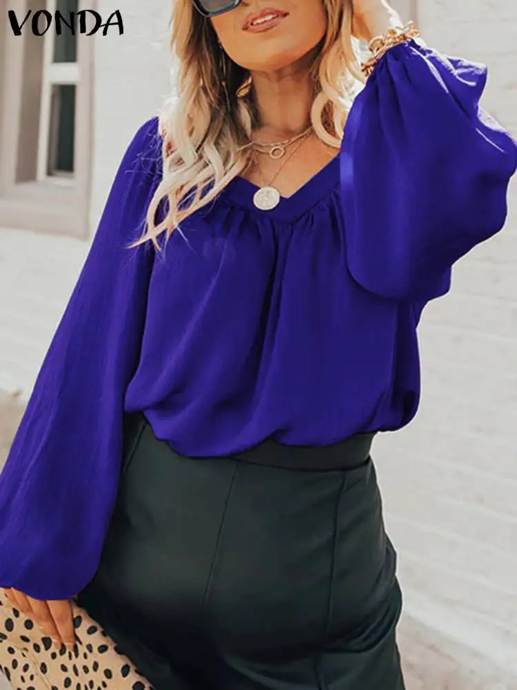 Elegant Long Sleeve Autumn Solid Color Shirts Women Blouse 2023 VONDA Fashion V Neck Party Tops Femininas Loose Blusas Oversized
Elegant Long Sleeve Autumn Solid Color Shirts Women Blouse 2023 VONDA Fashion V Neck Party Tops Femininas Loose Blusas Oversized