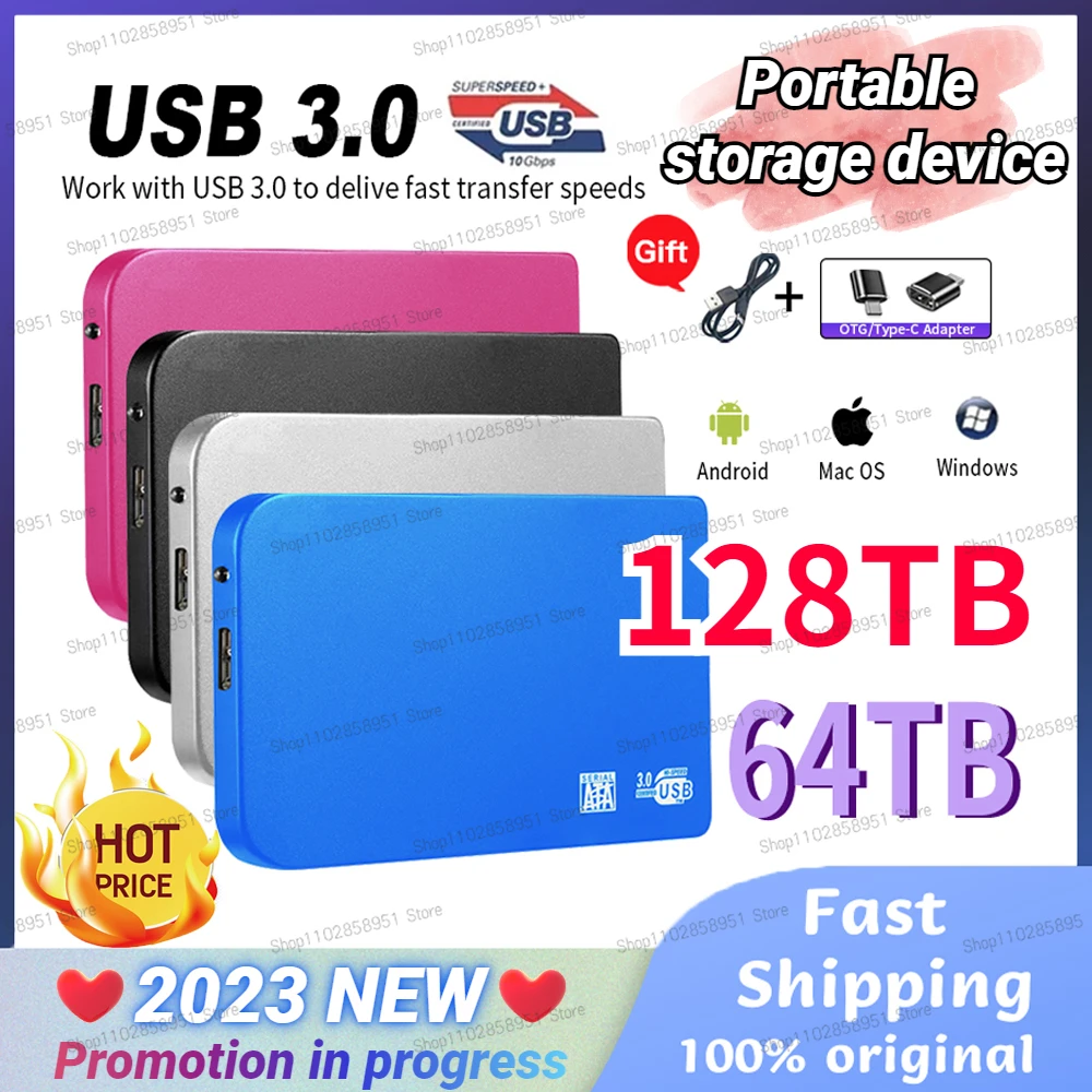 Portable 128TB External Solid State Hard Drive 8TB High-speed SSD 2TB USB3.0 Interface HDD Original Mobile Hard Drive for Laptop
Portable 128TB External Solid State Hard Drive 8TB High-speed SSD 2TB USB3.0 Interface HDD Original Mobile Hard Drive for Laptop