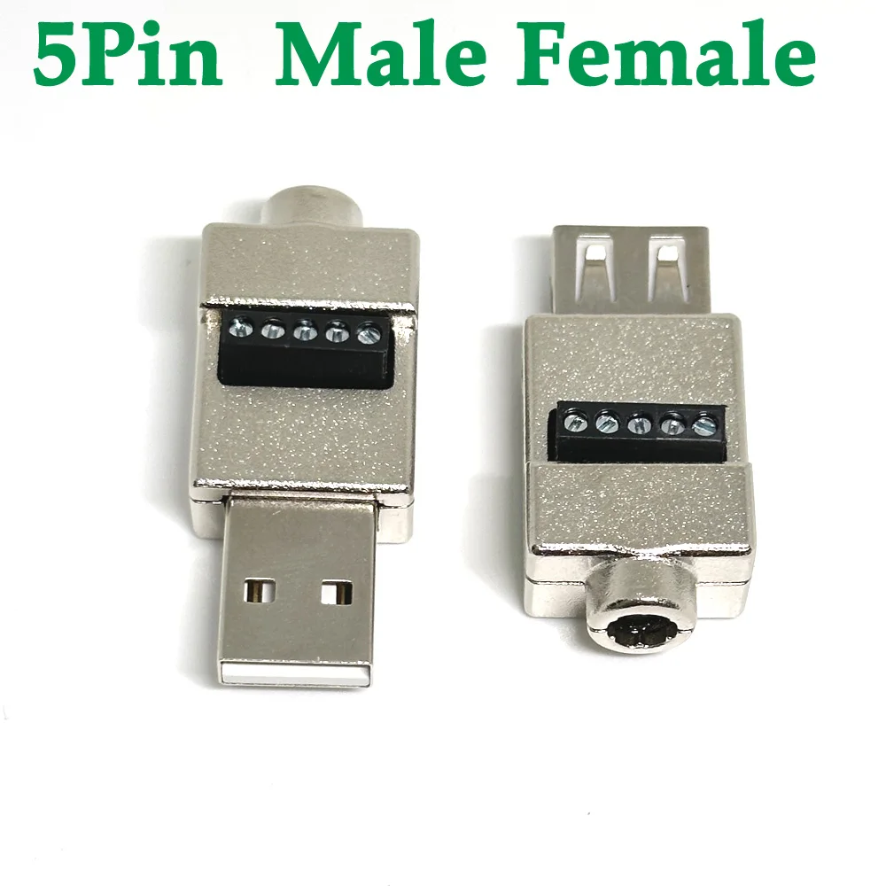 5V 2A USB 2.0 Type Male Female Turn 5Pin metallic shell Terminal USB Turn Terminal Avoid Welding Plugs USB Plug Head Connector
5V 2A USB 2.0 Type Male Female Turn 5Pin metallic shell Terminal USB Turn Terminal Avoid Welding Plugs USB Plug Head Connector