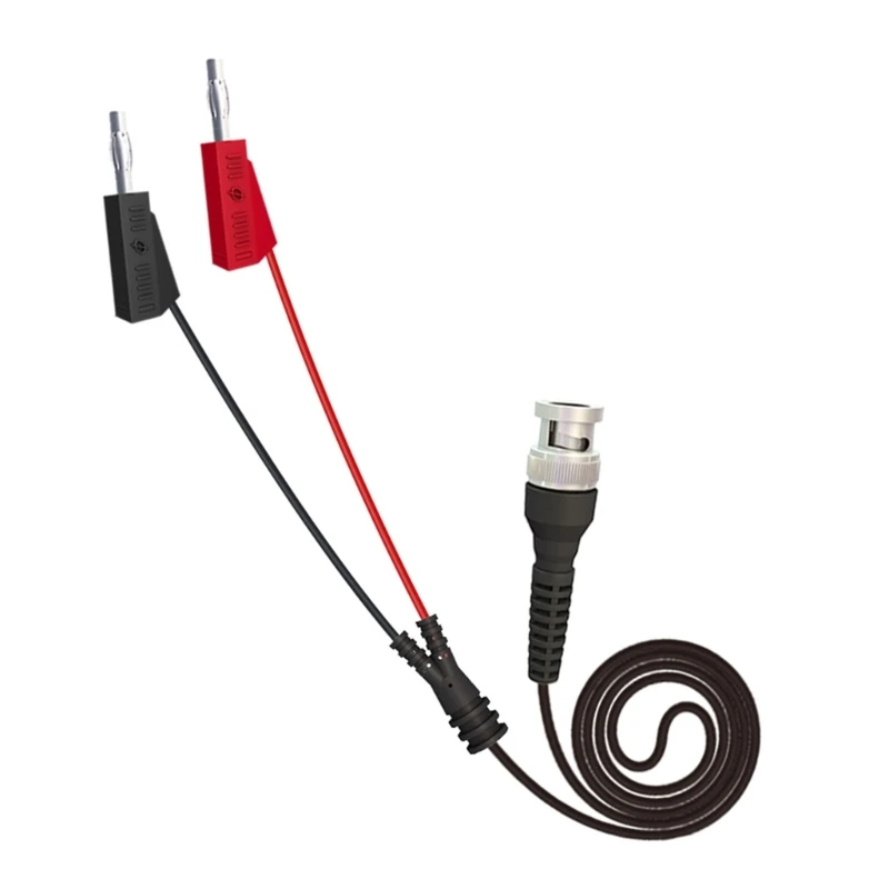 BNC Q9 Male to Dual- 4mm Stackable Shrouded Banana Plug Test Lead Cable E65B 
BNC Q9 Male to Dual- 4mm Stackable Shrouded Banana Plug Test Lead Cable E65B