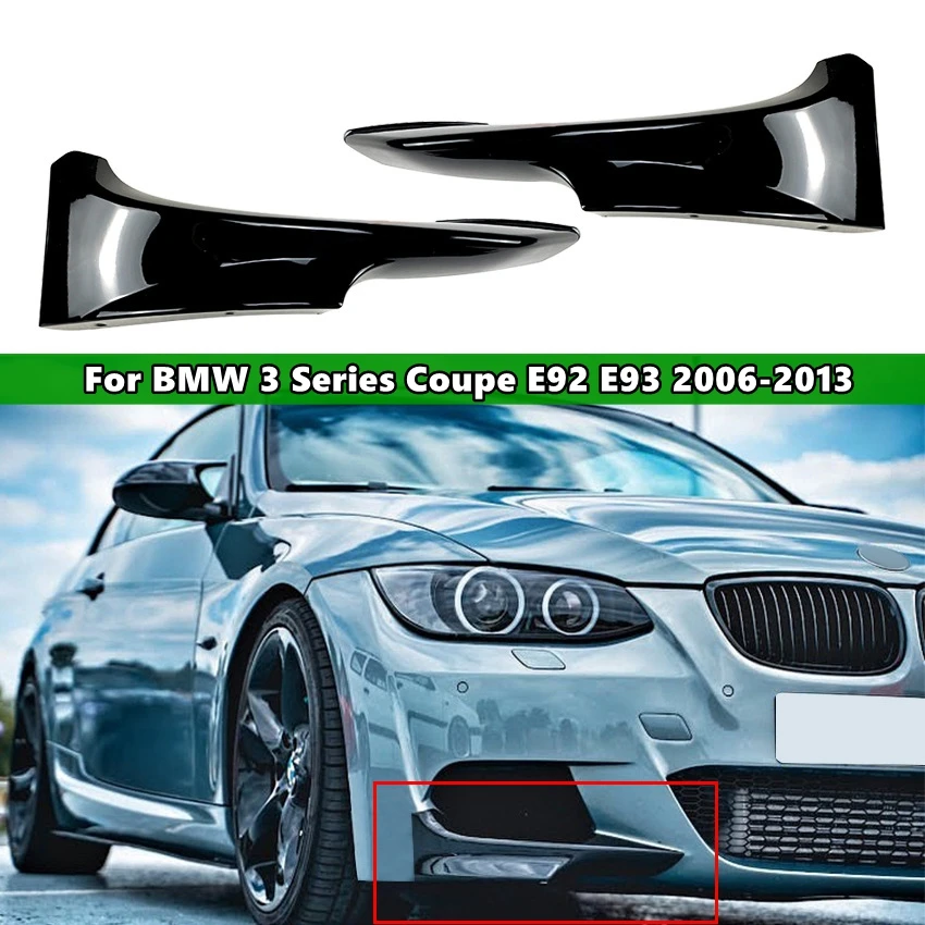 

1 Pair Front Bumper Side Splitter Spoiler Kit Fog Lamp Cover For BMW 3 Series Coupe E92 E93 M-Tech 2006-2013 Car Accessories