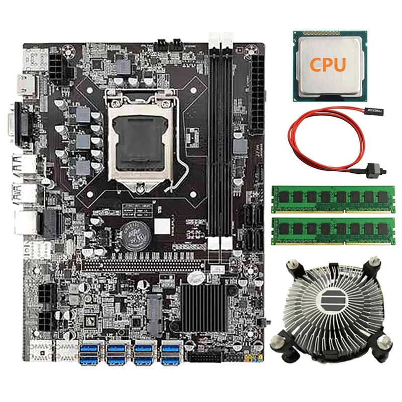 B75 BTC Mining Motherboard With Random CPU+Fan+2X DDR3 RAM+Switch Line 8 USB3.0 To PCIE Slot LGA1155 SATA3.0 ETH Miner
B75 BTC Mining Motherboard With Random CPU+Fan+2X DDR3 RAM+Switch Line 8 USB3.0 To PCIE Slot LGA1155 SATA3.0 ETH Miner