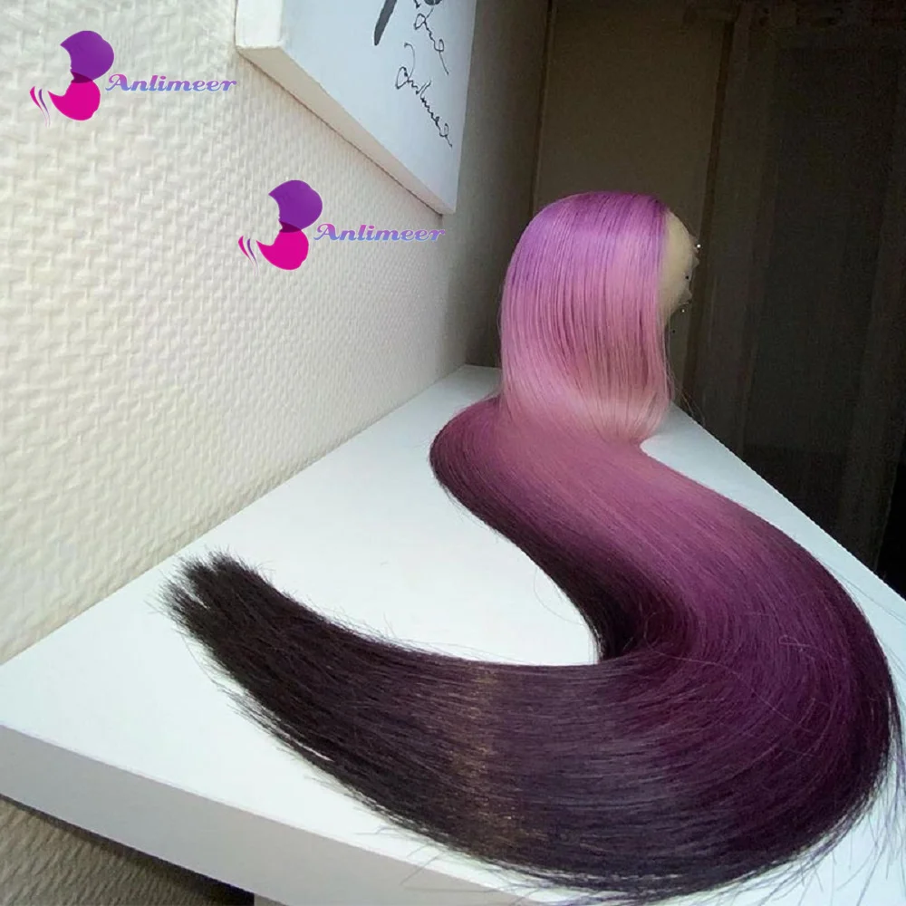 13x4 Lace Front Brazilian Human Hair Wigs Pre Plucked Transparent Natural Hairline Silk Straight Purple Ombre Color For Women
13x4 Lace Front Brazilian Human Hair Wigs Pre Plucked Transparent Natural Hairline Silk Straight Purple Ombre Color For Women