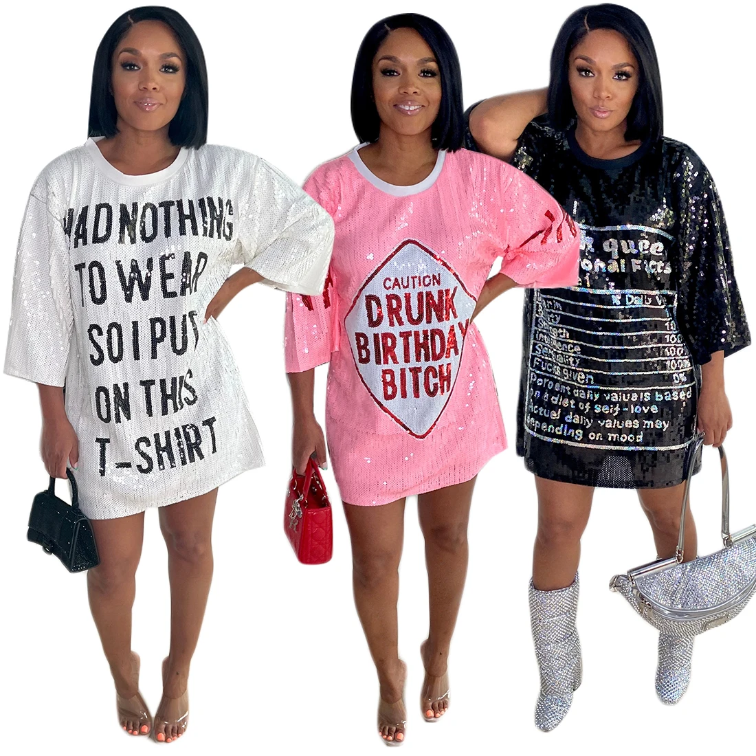 Summer Streetwear Round Neck Short Sleeve Letter Sequin Loose Fashion Pink T-Shirt Female Hip Hop High Quality Women's Clothing
Summer Streetwear Round Neck Short Sleeve Letter Sequin Loose Fashion Pink T-Shirt Female Hip Hop High Quality Women's Clothing