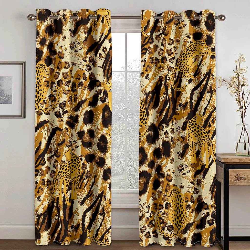 3D Feline Pattern Golden Cheetah Pattern Blackout Curtain Set, Suitable for Home Curtains In The Living Room and Bedroom
3D Feline Pattern Golden Cheetah Pattern Blackout Curtain Set, Suitable for Home Curtains In The Living Room and Bedroom