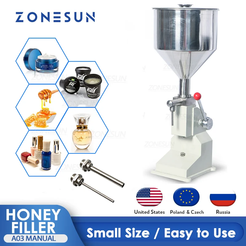 ZONESUN A03 ручная машина для розлива пасты медовый Томатный крем вода 5-50 мл 10-100
